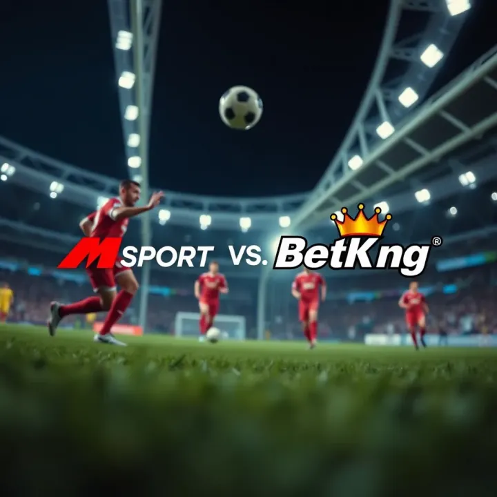 Comparison of sports betting platforms Msport and BetKing showcasing their key features