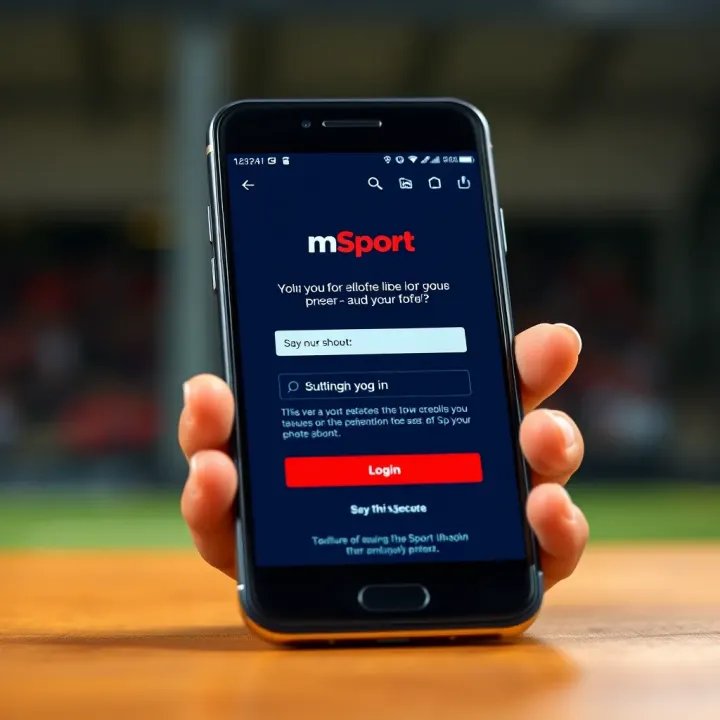 Mobile device showing troubleshooting tips for mSport app login issues