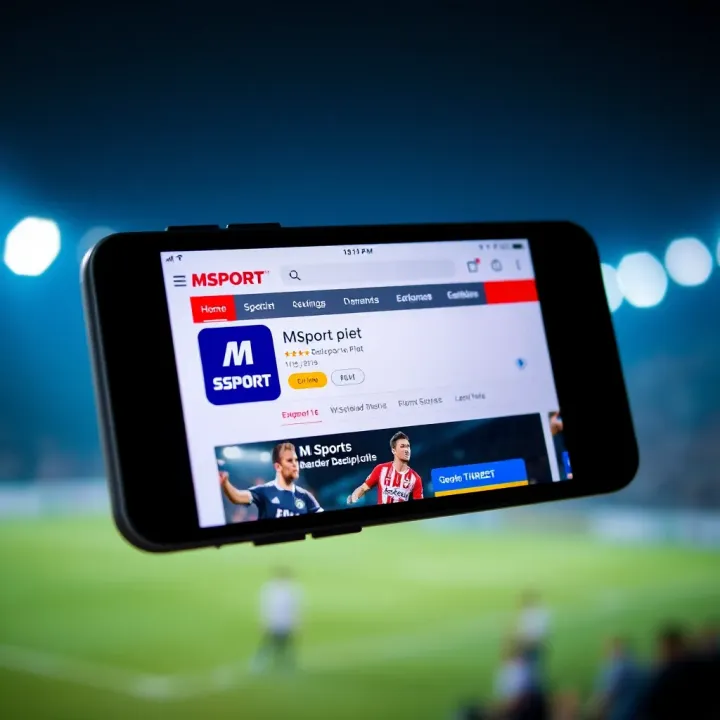Mobile device displaying Msport app interface with betting options