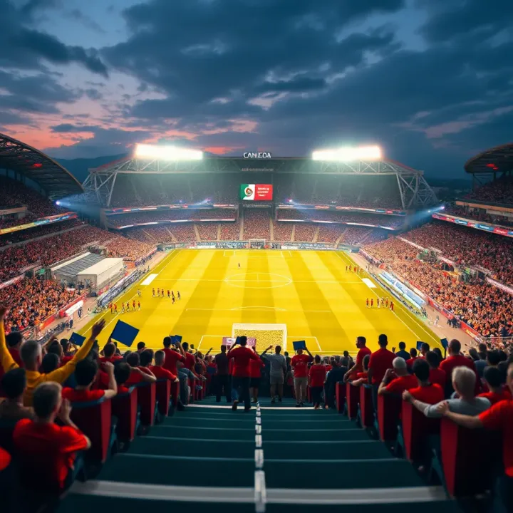 Stadiums located across Canada, Mexico, and the United States showcasing vibrant football atmosphere