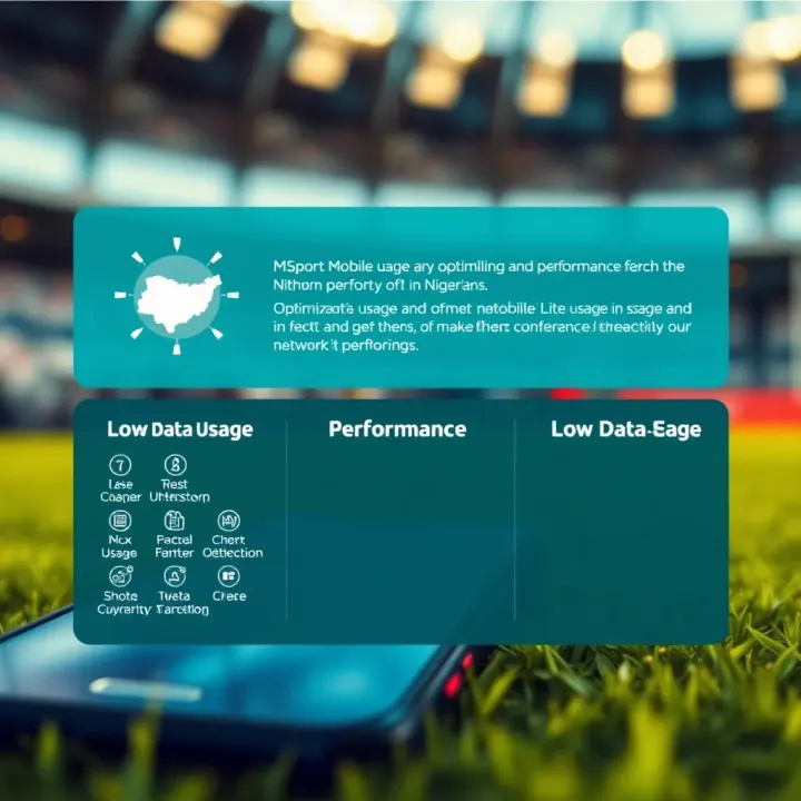 Diagram illustrating low data usage and optimized performance of MSport Mobile Lite in Nigeria