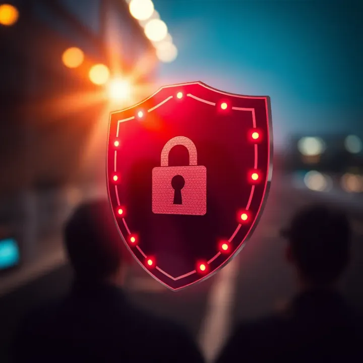 Illustration of a secure shield symbol representing account protection and online security measures
