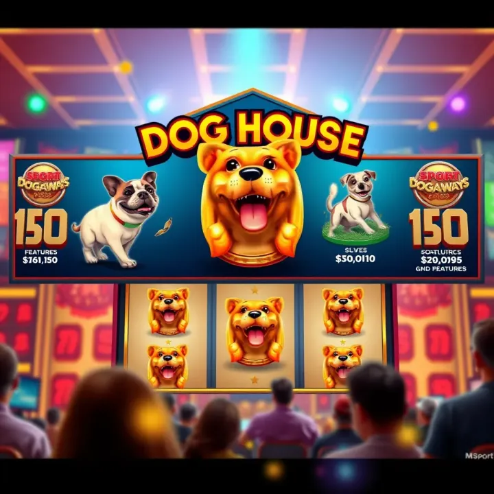 Visual representation of bonus features and payout structure in Msport Dog House Megaways slot game
