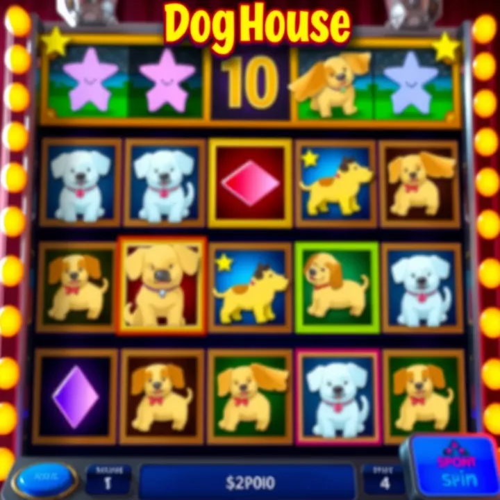 Colorful game interface of Msport Dog House Megaways slot with playful dog-themed symbols and multiple paylines