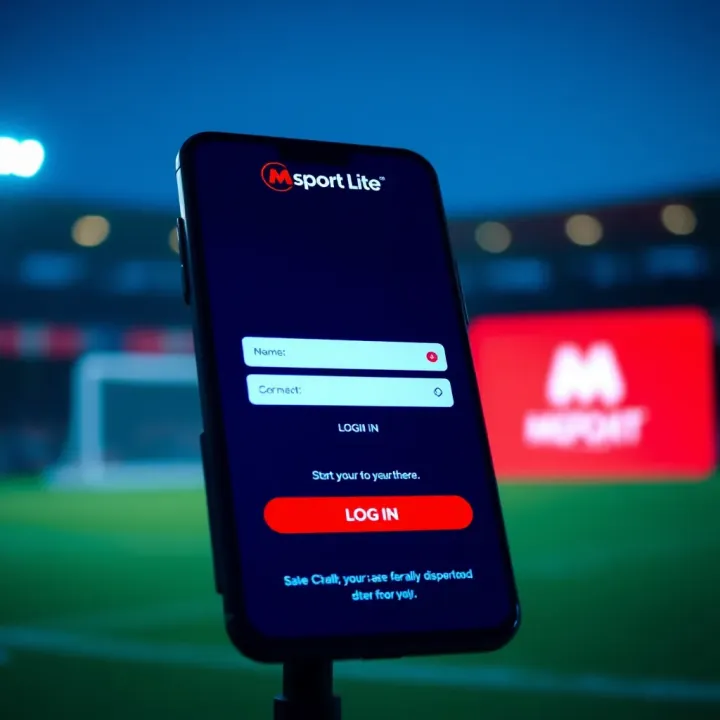 Msport Lite Login Screen for Nigerian Users Screenshot of Msport Lite app login screen displaying user input fields and login button