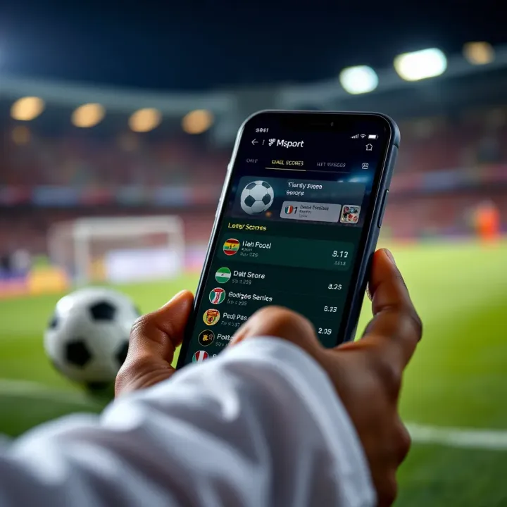 Mobile device displaying live football scores across various global leagues