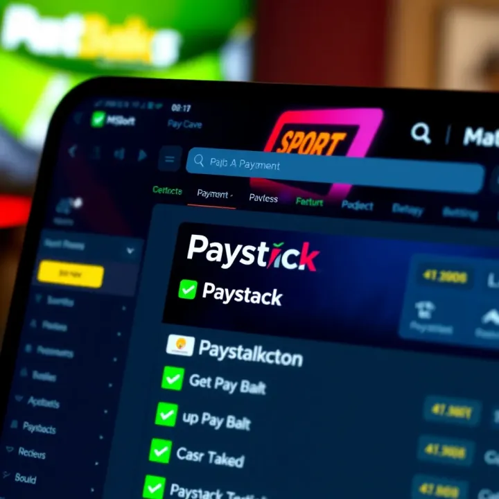 Online betting platform interface showing payment options including Paystack for Nigerian users