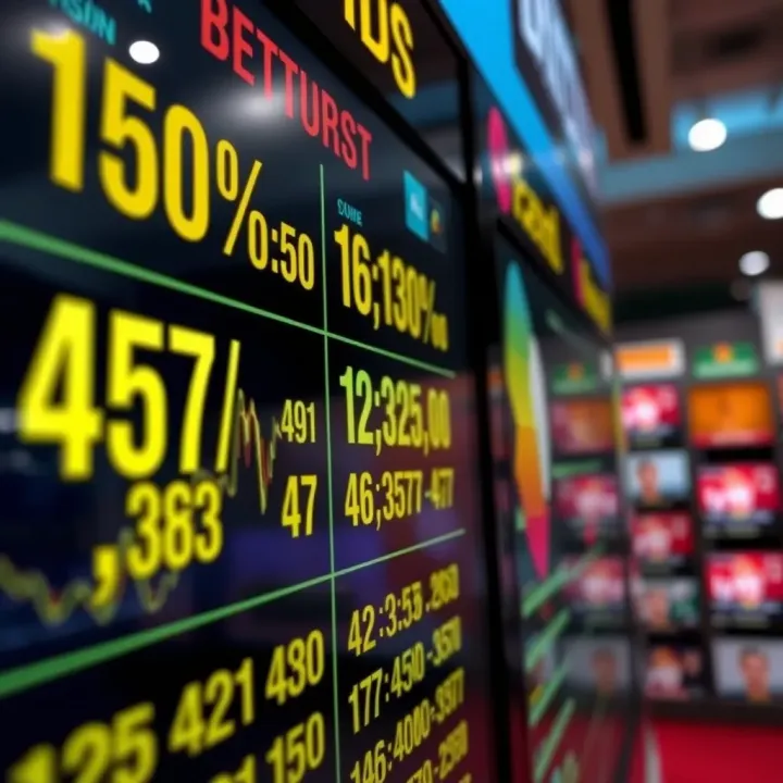 Close-up of betting odds display highlighting fluctuating figures and decision-making insights for sports betting