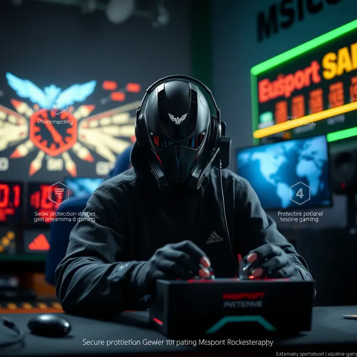 Conceptual illustration showing secure account protection measures for online gaming and streaming platforms