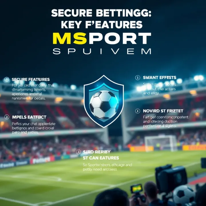 Graphic illustrating secure online betting with MSport platform features