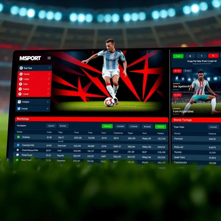 Dashboard view of MSport platform showing live World Cup betting odds and match details