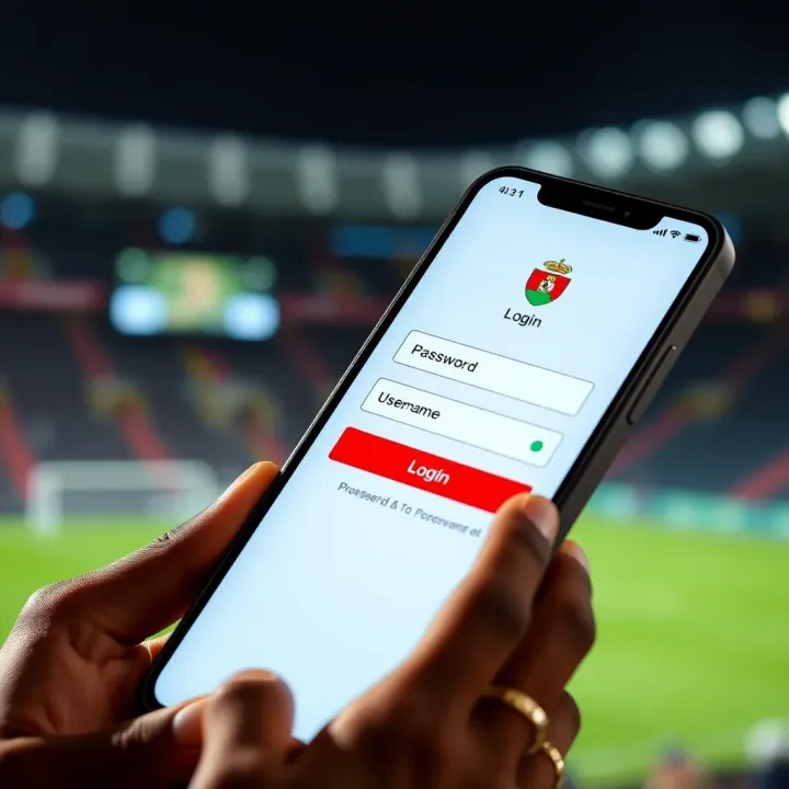 Secure login interface showing password and username fields on a smartphone